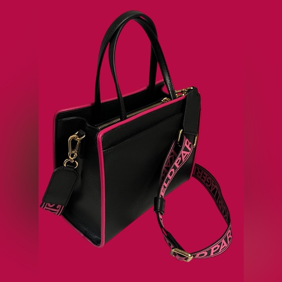 New KARL KAHERFEKD PARIS BLACK FUSCHIA LOVE STYLE CROSSBODY BAG - Picture 6 of 16